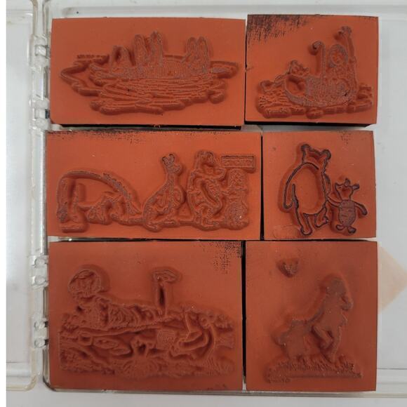 World Of Pooh Set of 6‎ Rubber Stamps All Night Media Disney 1of3 - Picture 4 of 6